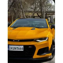 Sunflower Yellow Vinyl Wrap Chevrolet Camaro Wrap