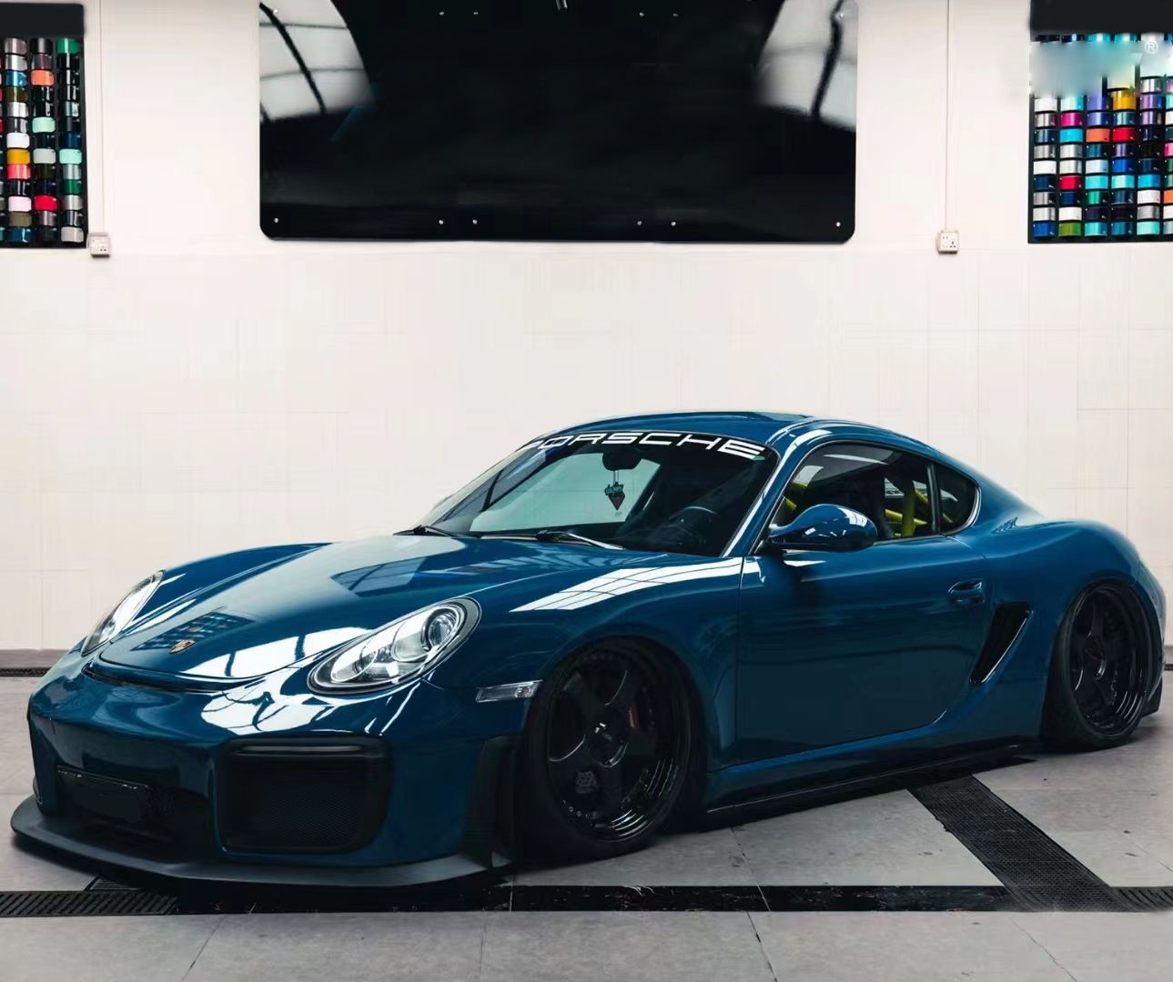 Ravoony Plus PET Glossy Porsche Deep Blue Car Vinyl Wrap