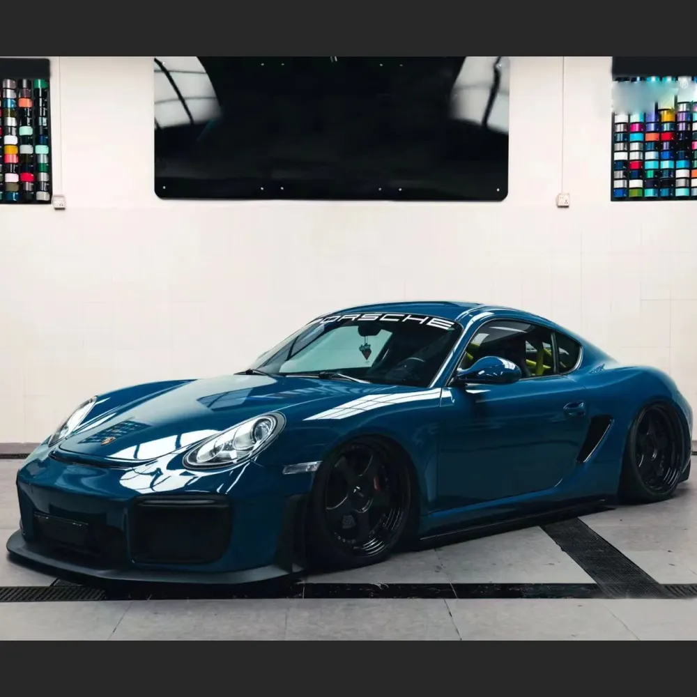 Ravoony Plus Glossy Porsche Deep Blue Car Vinyl Wrap