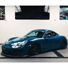 Glossy Porsche Deep Blue Car Vinyl Wrap