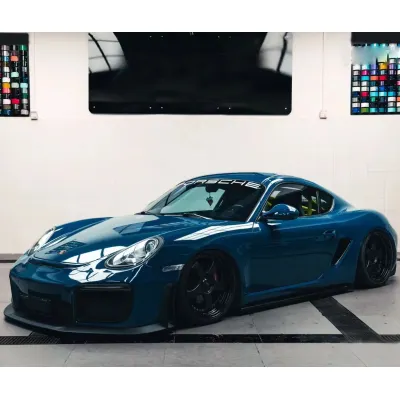 Ravoony Plus Glossy Porsche Deep Blue Car Vinyl Wrap 02