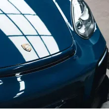 Glossy Porsche Deep Blue Car Vinyl Wrap