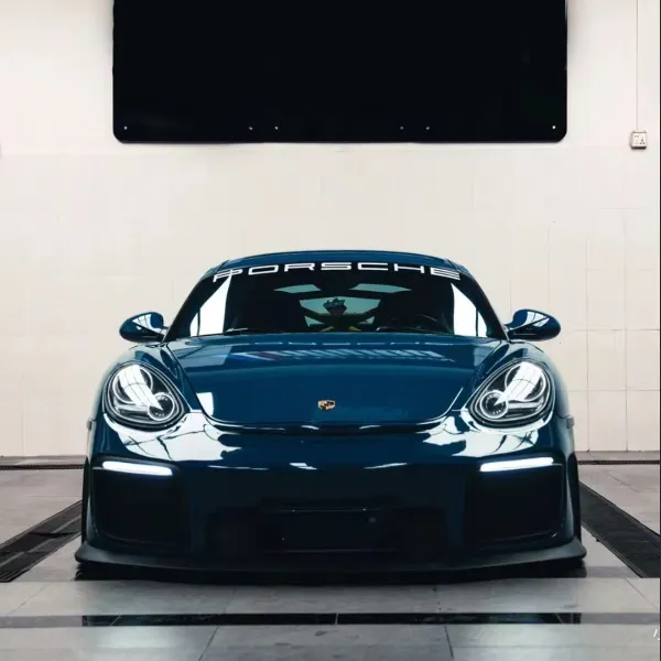 Ravoony Glossy Porsche Deep Blue Car Vinyl Wrap