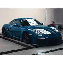 Glossy Porsche Deep Blue Car Vinyl Wrap