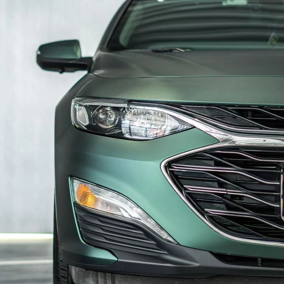 Ravoony Plus Matte Emerald Green Car Vinyl Wrap Chevy Malibu Wrap