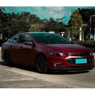 Ravoony Plus PET Matte Chrome Romanee Red Vinyl Car Wrap Chevy Malibu Wrap 02