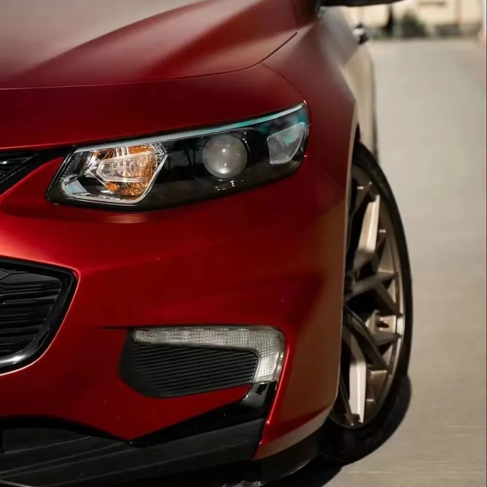 Ravoony Plus Matte Chrome Romanee Red Vinyl Car Wrap Chevy Malibu Wrap