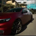 Ravoony Plus Matte Chrome Romanee Red Vinyl Car Wrap Chevy Malibu Wrap
