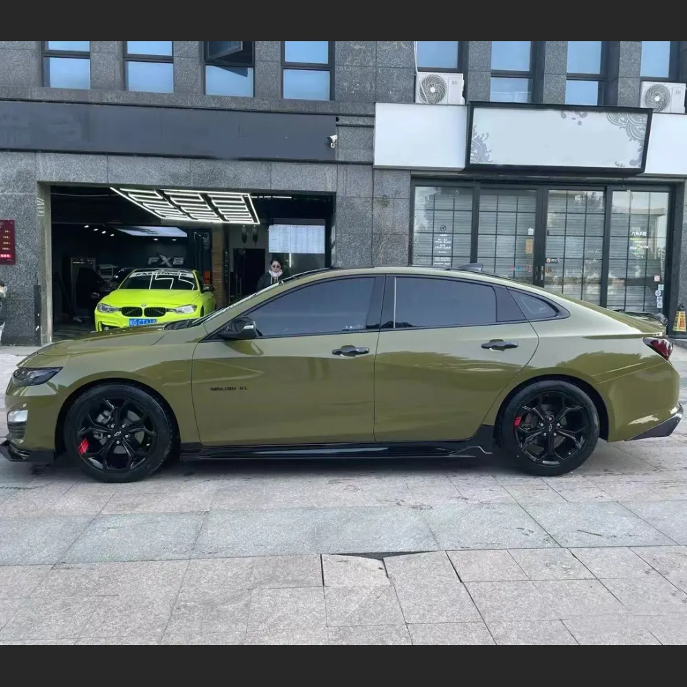 Ravoony Plus Audi Gloss Army Green Vinyl Car Wrap Chevy Malibu Wrap