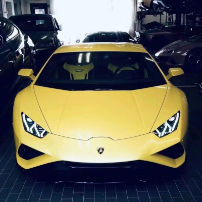 Ravoony Plus Gloss Macaron Yellow Car Vinyl Wrap 02