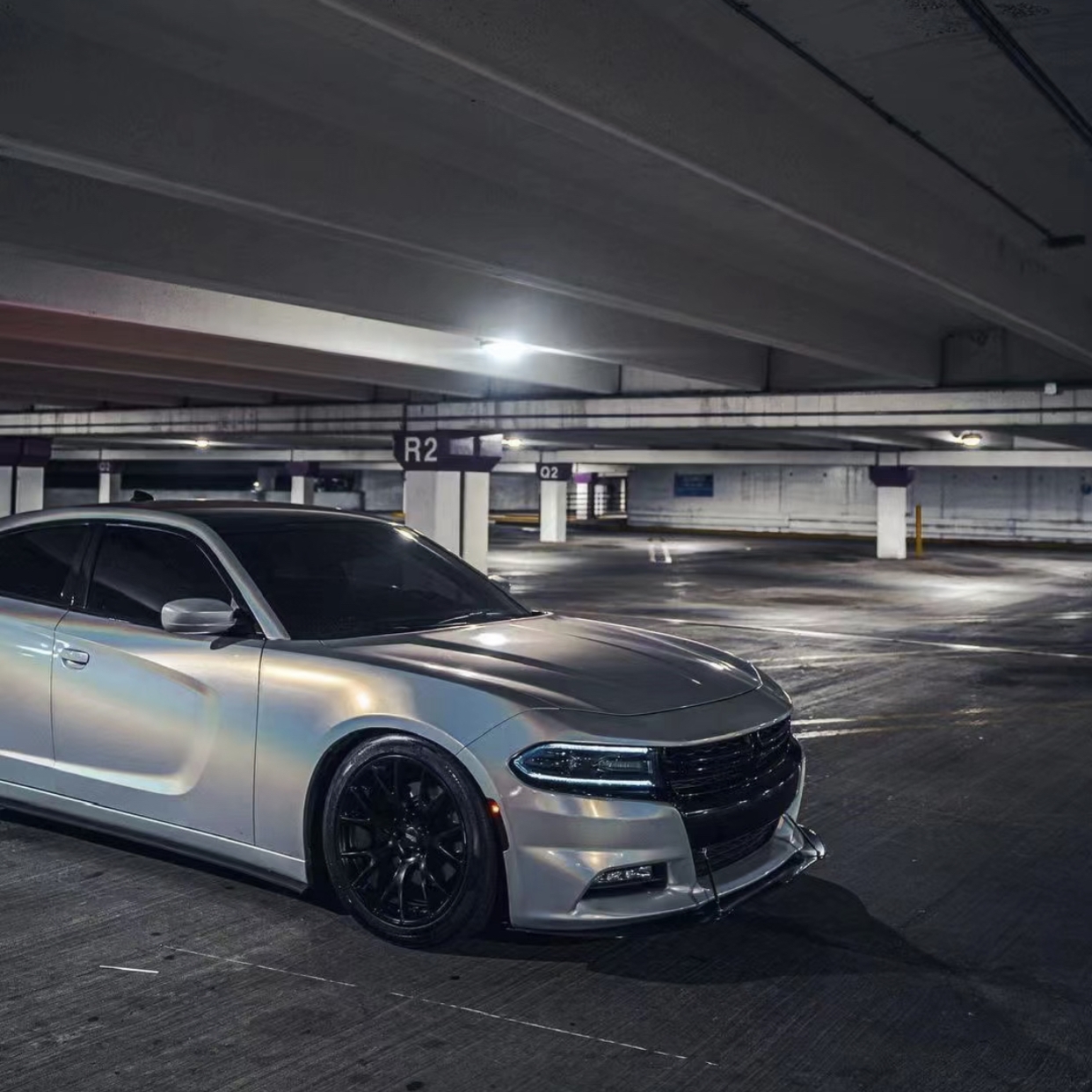 Ravoony Plus Matte Laser White Car Vinyl Wrap Dodge Challenger Wrap