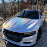 Ravoony Plus Matte Laser White Car Vinyl Wrap Dodge Challenger Wrap