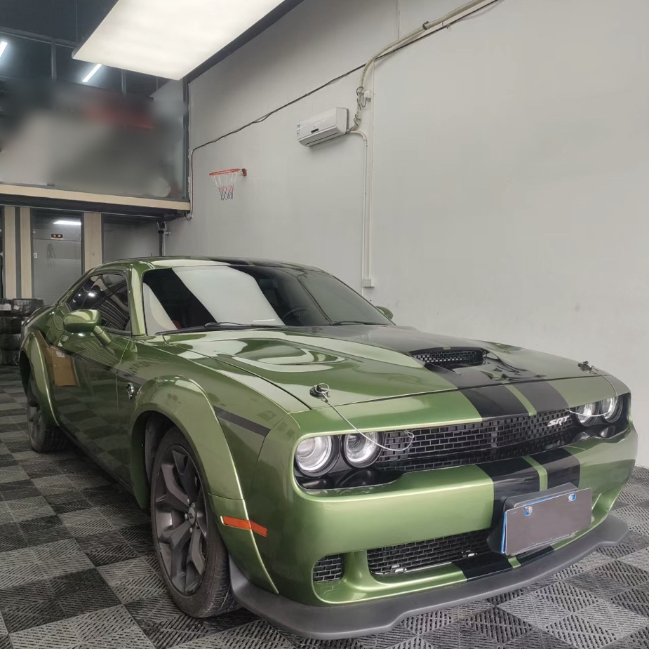 Ravoony Plus Metallic Mamba Green Car Vinyl Wrap Dodge Charger Wrap
