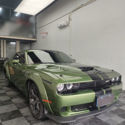 Ravoony Plus Metallic Mamba Green Car Vinyl Wrap Dodge Charger Wrap 02