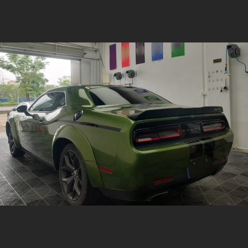 Ravoony Plus Metallic Mamba Green Car Vinyl Wrap Dodge Charger Wrap