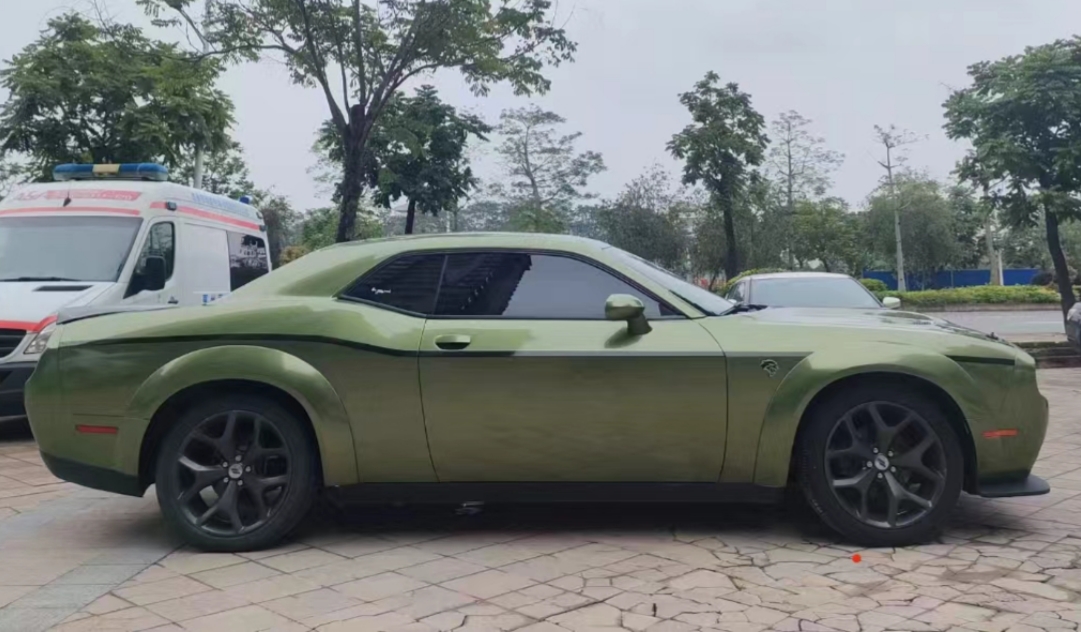 Ravoony Plus Metallic Mamba Green Car Vinyl Wrap Dodge Charger Wrap