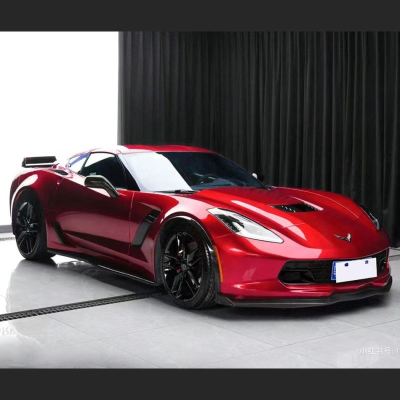 Ravoony Plus Gloss Metallic Vampire Red Vinyl Car Wrap C8 Corvette Wrap