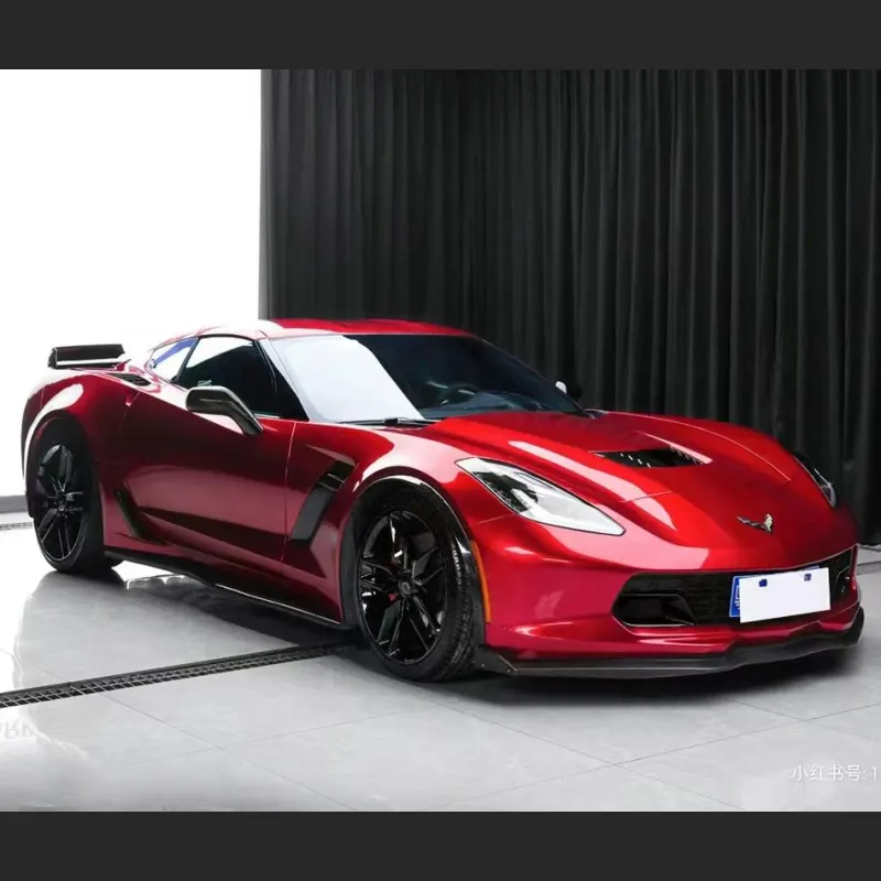 Ravoony Plus Gloss Metallic Vampire Red Vinyl Car Wrap C8 Corvette Wrap