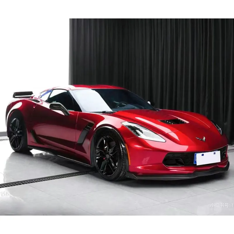 Gloss Metallic Vampire Red Vinyl Car Wrap C8 Corvette Wrap