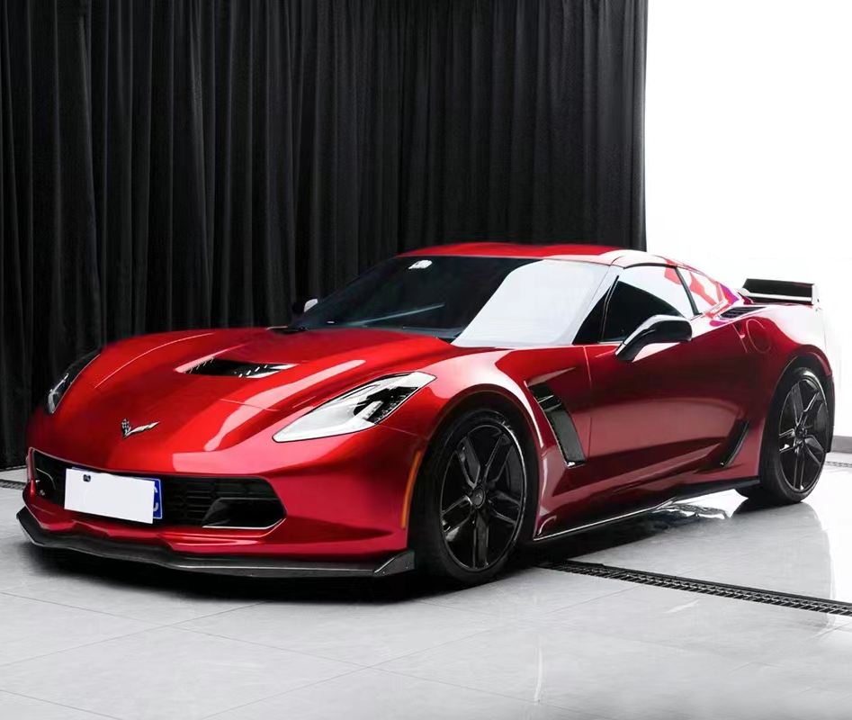 Ravoony Plus Gloss Metallic Vampire Red Vinyl Car Wrap C8 Corvette Wrap