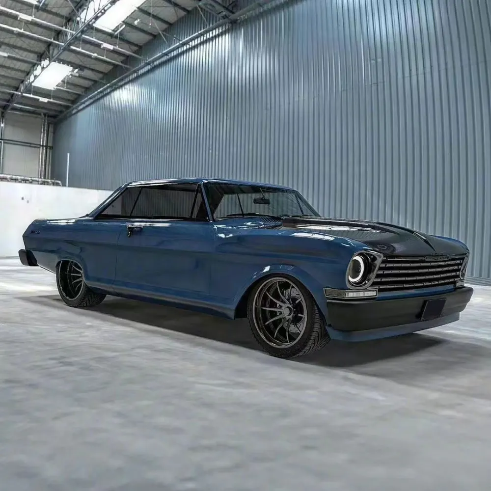 Ravoony Plus Glossy Porsche Deep Blue Car Vinyl Wrap Chevrolet Wrap Chevy Nova