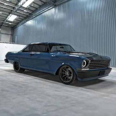 Ravoony Plus PET Glossy Porsche Deep Blue Car Vinyl Wrap Chevrolet Wrap Chevy Nova 02