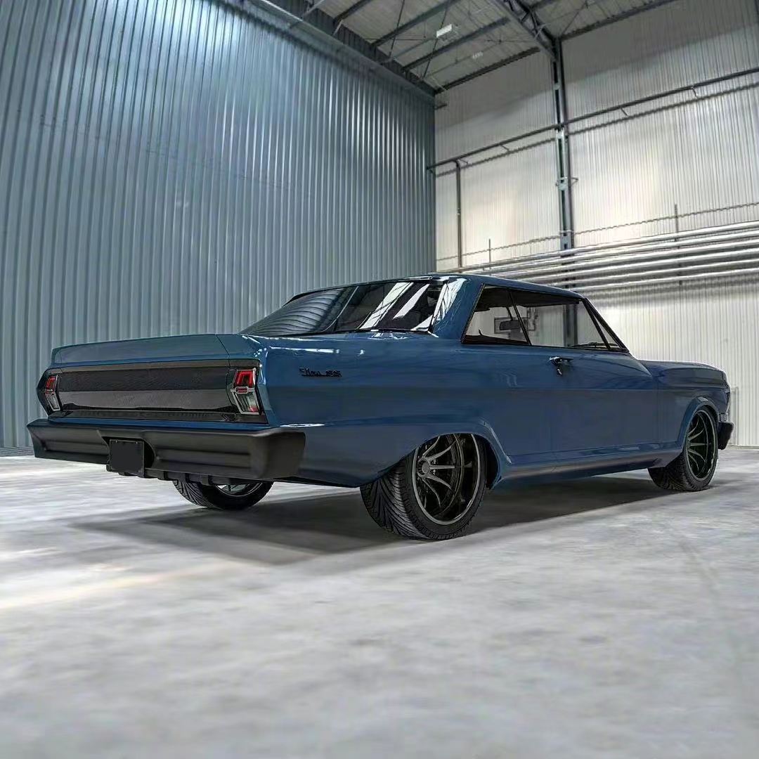 Ravoony Plus PET Glossy Porsche Deep Blue Car Vinyl Wrap Chevrolet Wrap Chevy Nova