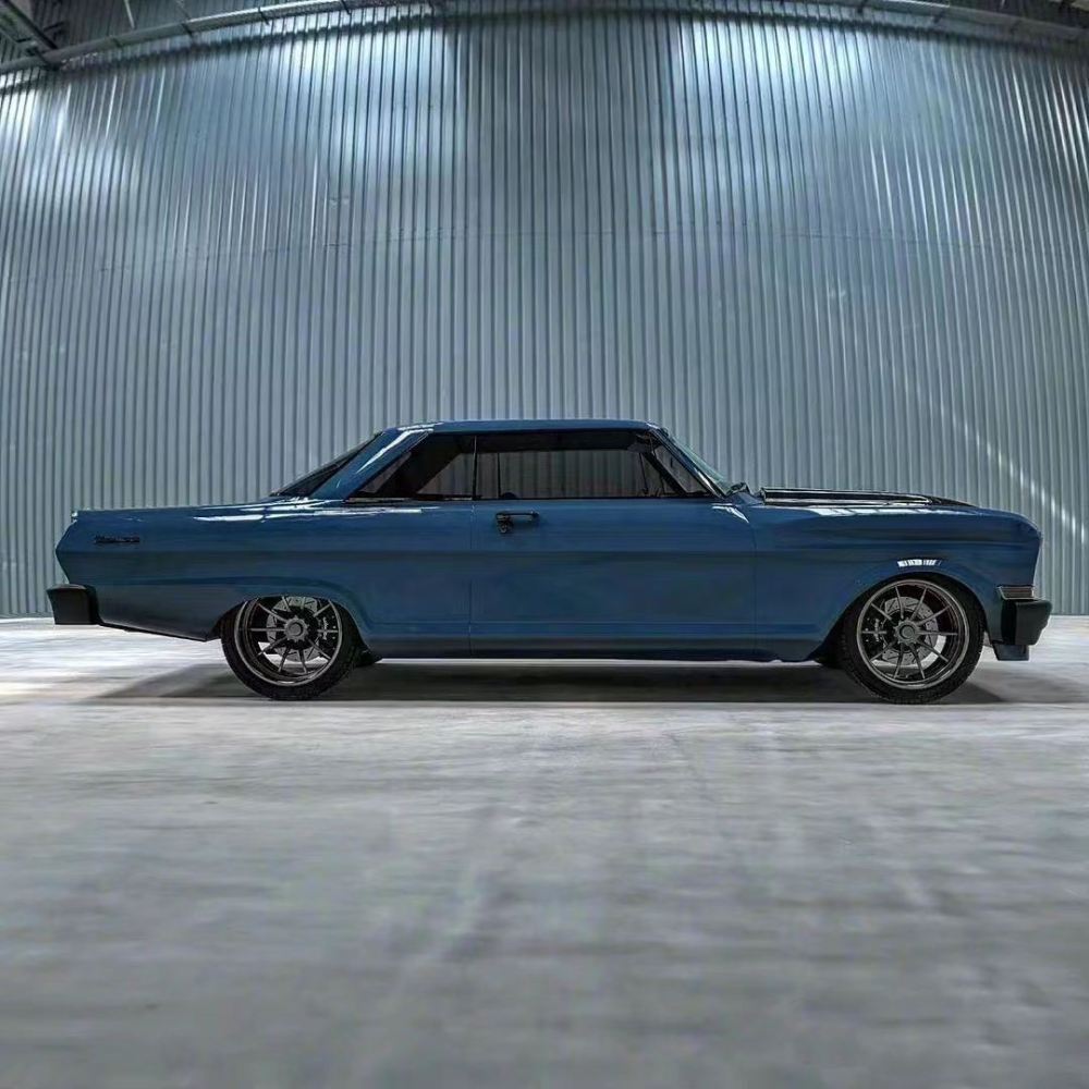 Ravoony Plus Glossy Porsche Deep Blue Car Vinyl Wrap Chevrolet Wrap Chevy Nova
