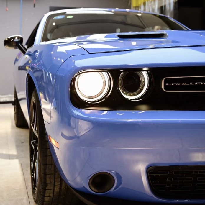 Ravoony Plus Abudhabi Blue Car Vinyl Wrap Dodge Challenger Wrap