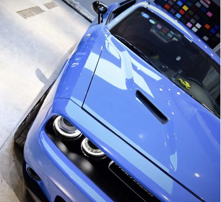 Ravoony Plus Abudhabi Blue Car Vinyl Wrap Dodge Challenger Wrap