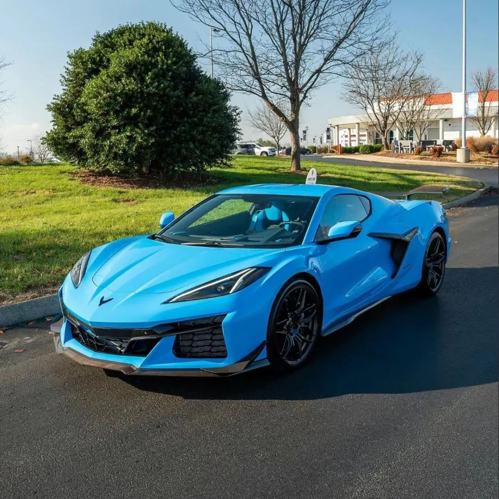 Ravoony Plus Blue Sky Car Vinyl Wrap Blue C8 Corvette Wrap