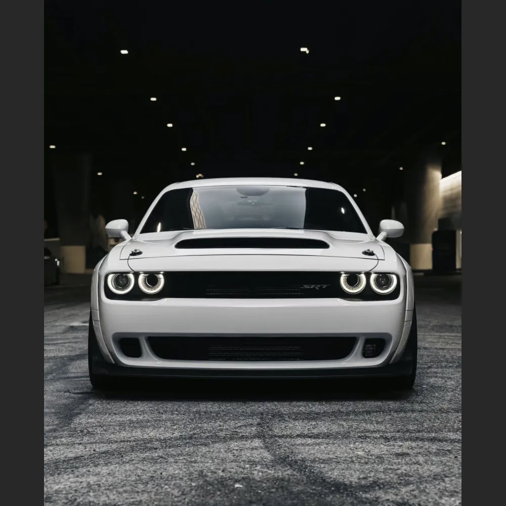 Ravoony Plus Gloss Crystal White Car Vinyl Wrap Dodge Challenger Wrap