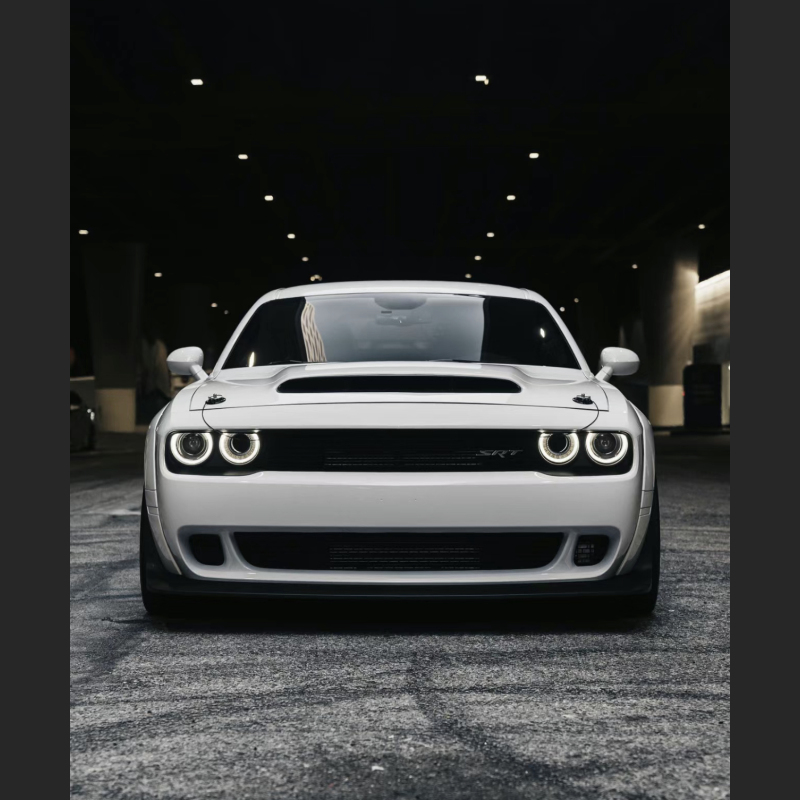 Ravoony Plus Gloss Crystal White Car Vinyl Wrap Dodge Challenger Wrap
