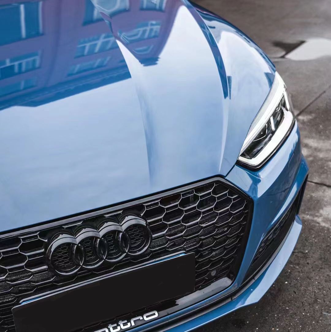 Ravoony Plus PET Porsche Gloss Neptune Blue Vinyl Car Wrap