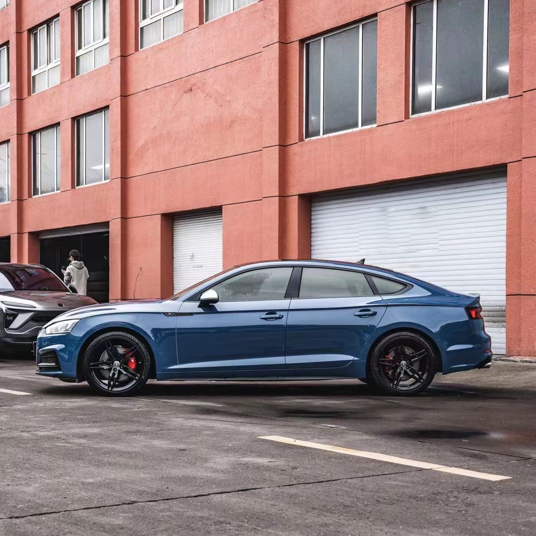 Ravoony Plus PET Porsche Gloss Neptune Blue Vinyl Car Wrap