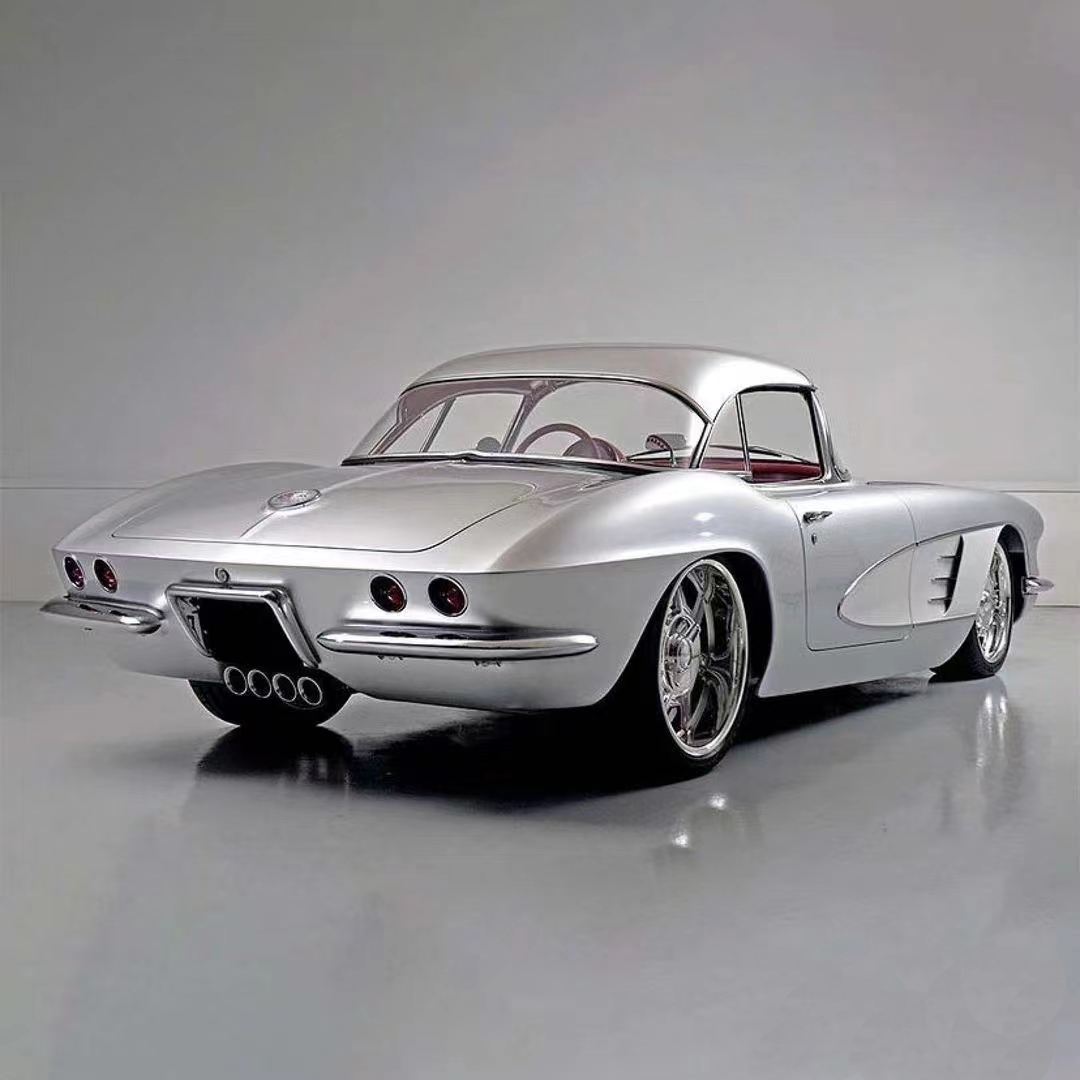 Ravoony Plus Matte Chrome Alexander Silver Metallic Vinyl Wrap C1 Corvette Wrap