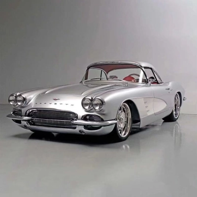 Ravoony Plus Matte Chrome Alexander Silver Metallic Vinyl Wrap C1 Corvette Wrap 02