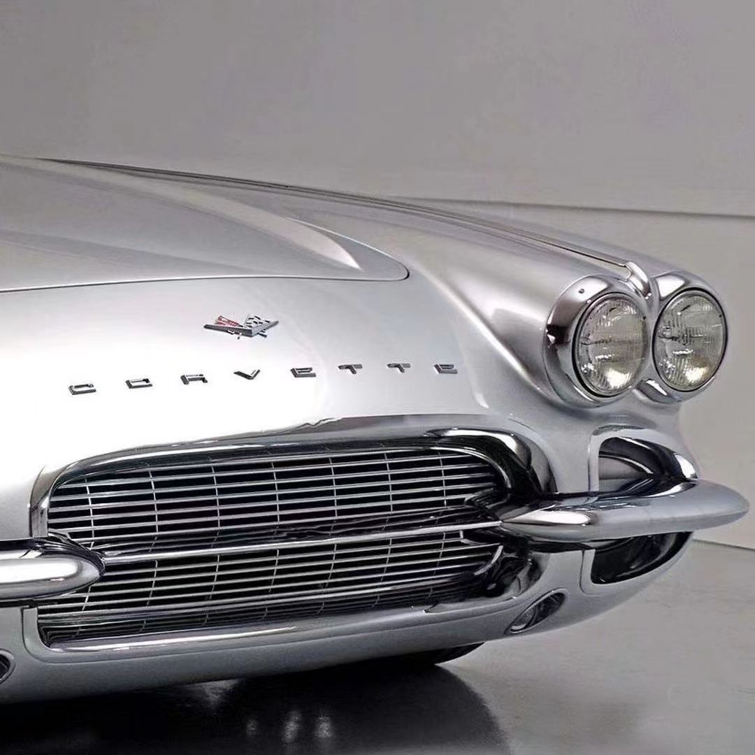 Ravoony Plus Matte Chrome Alexander Silver Metallic Vinyl Wrap C1 Corvette Wrap