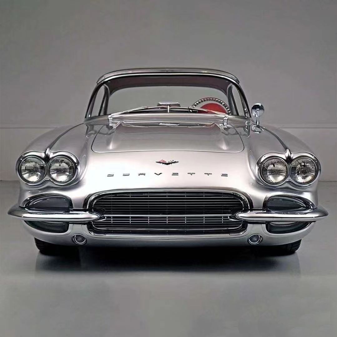 Ravoony Plus Matte Chrome Alexander Silver Metallic Vinyl Wrap C1 Corvette Wrap