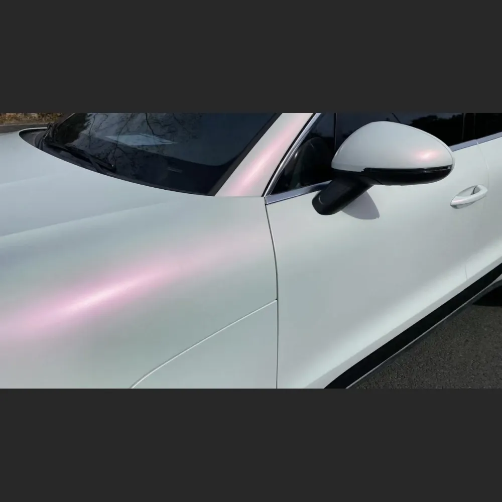 Ravoony Plus Matte White To Pink Car Vinyl Wrap