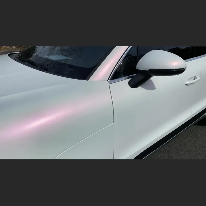 Ravoony Plus Matte White To Pink Car Vinyl Wrap