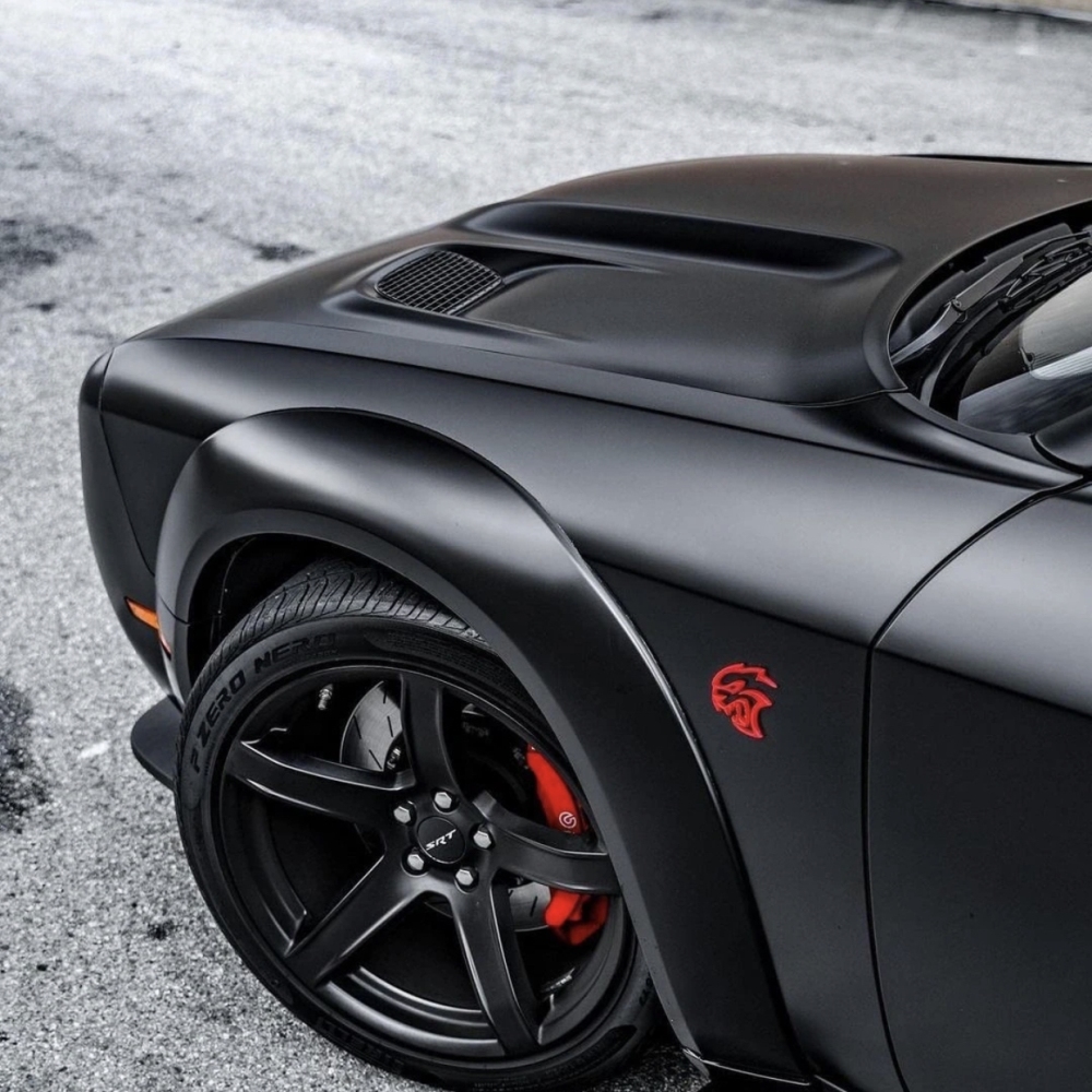 Ravoony Plus Pure Metal Black Car Vinyl Wrap Dodge Challenger Wrap