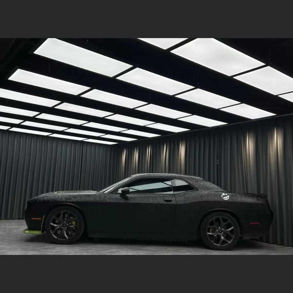 Ravoony Plus 3D Ghost Camouflage Black Vinyl Wrap Dodge Challenger Wrap