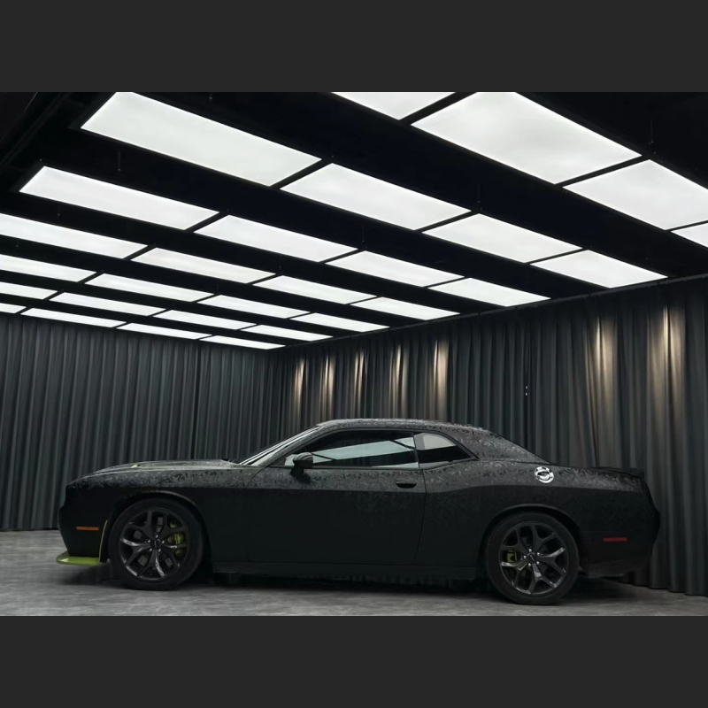 Ravoony Plus 3D Ghost Camouflage Black Vinyl Wrap Dodge Challenger Wrap