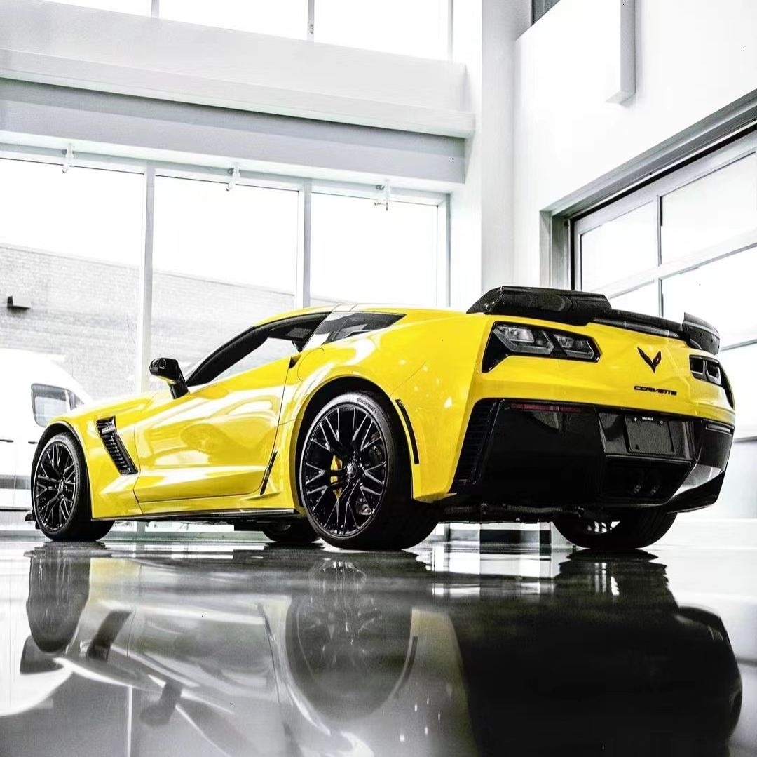 Ravoony Plus Crystal Maize Yellow Car Vinyl Wrap Chevrolet Corvette Wrap Z06
