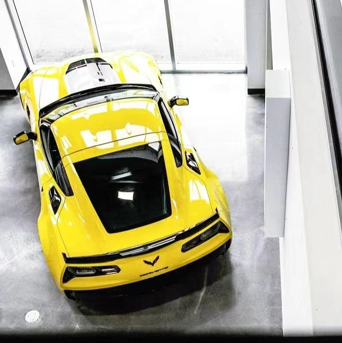 Ravoony Plus Crystal Maize Yellow Car Vinyl Wrap Chevrolet Corvette Wrap Z06