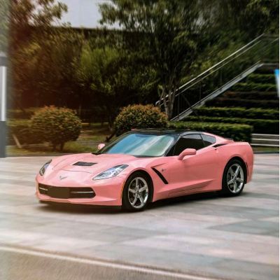 Ravoony Plus Glossy Crystal Peach Pink Car Vinyl Wrap C7 Corvette Wrap 02