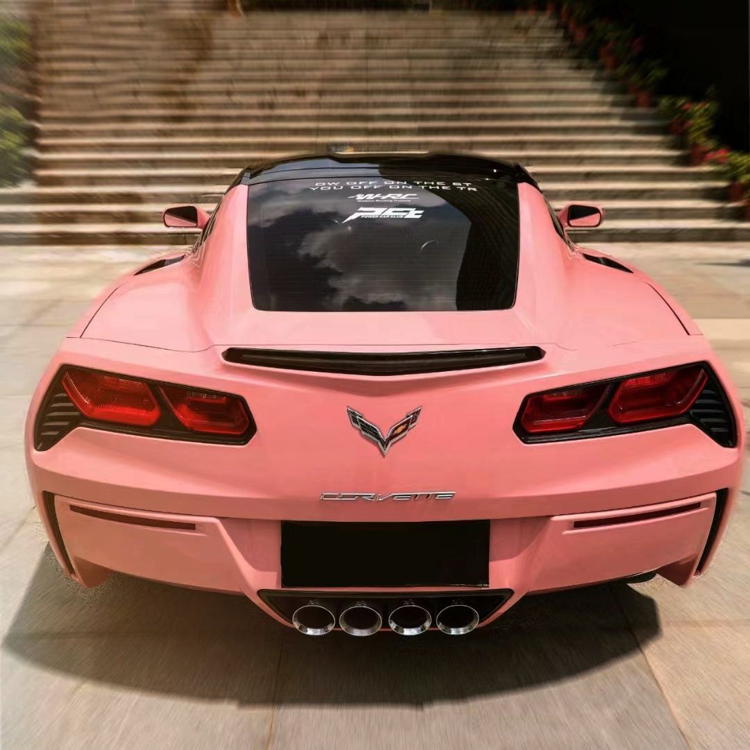 Ravoony Plus Glossy Crystal Peach Pink Car Vinyl Wrap C7 Corvette Wrap