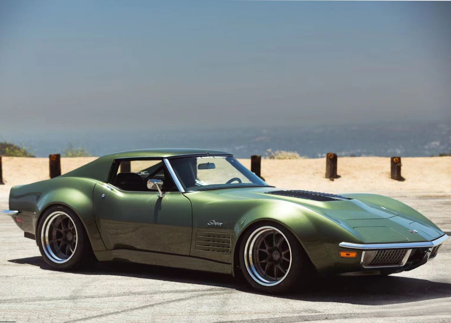 Ravoony Plus Metallic Mamba Green Car Vinyl Wrap C3 Corvette Wrap