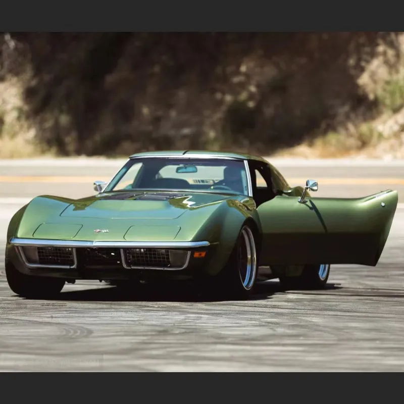Ravoony Plus Metallic Mamba Green Car Vinyl Wrap C3 Corvette Wrap